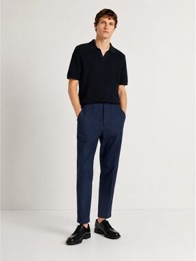 COS Cotton Linen Tapered Pants Navy Men’s 32R Tailored Casual Trousers